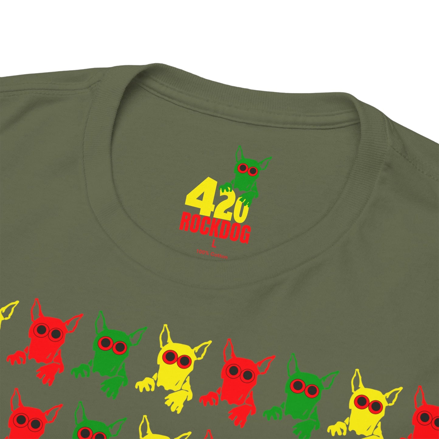 ROCKDOG420 - Crew T‑Shirt RASTA
