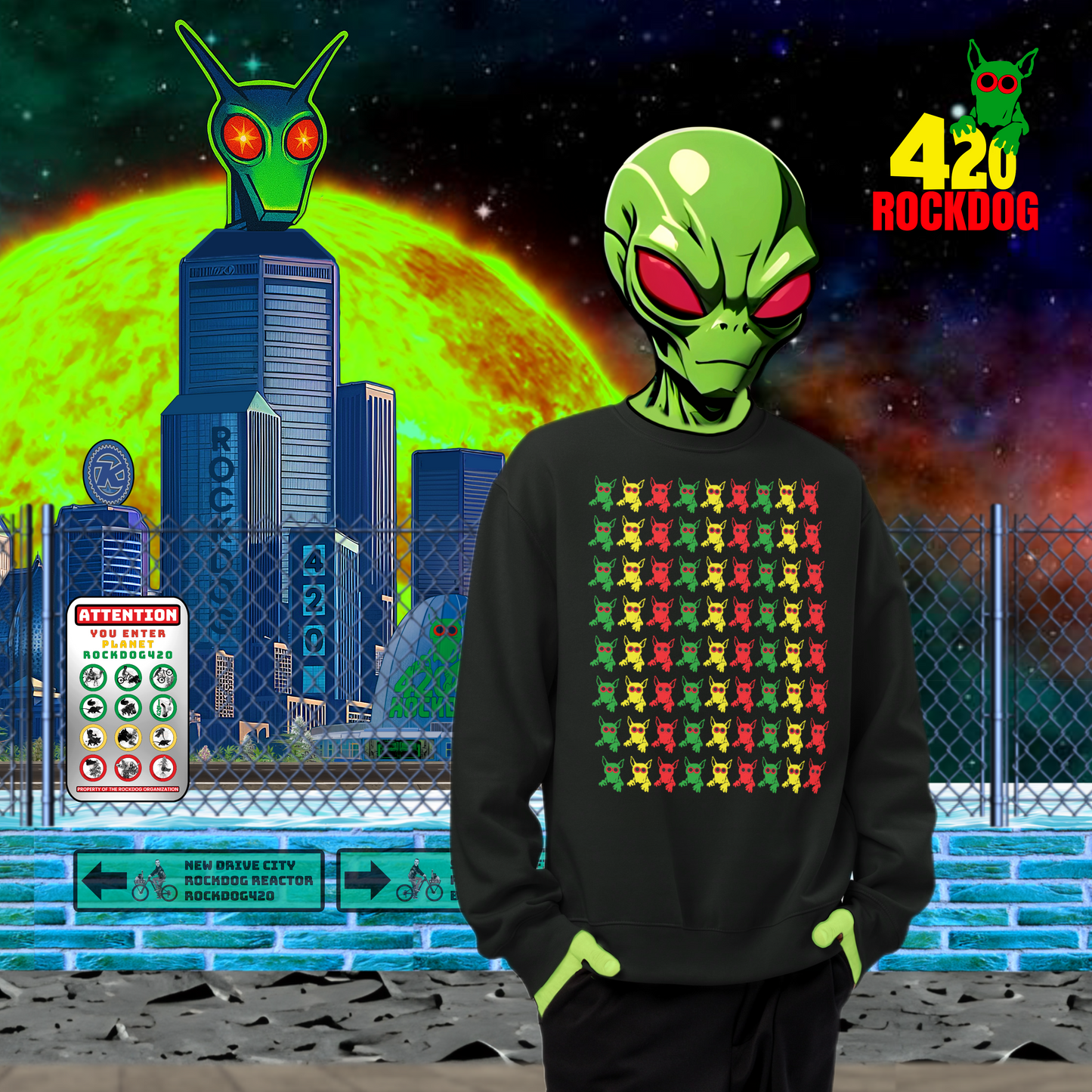 ROCKDOG420 - RASTADOG Heavyweight Sweatshirt