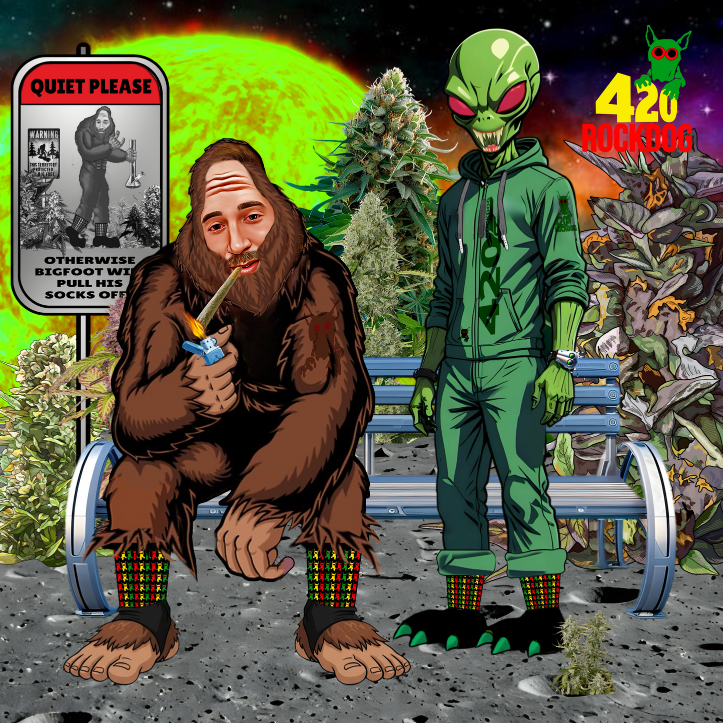 ROCKDOG420 - RASTADOG Socks