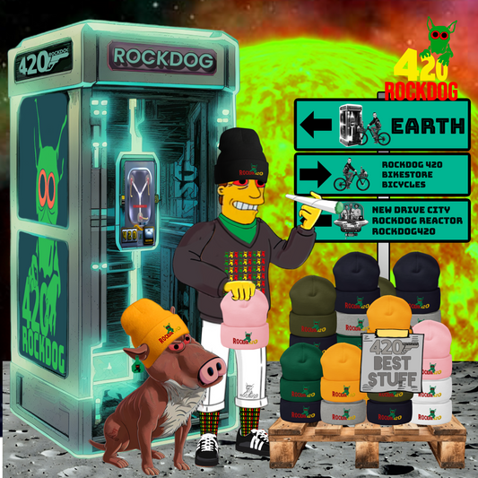 ROCKDOG420 Crew Beanie – ROCKDOG on the moon, Bikestore & Comic Universe kult merch Neufahrn Bavaria
