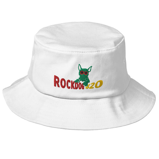 ROCKDOG420 Crew Bucket Hat white – streetwear cycling cap, designed in Neufahrn bei Freising Bavaria
