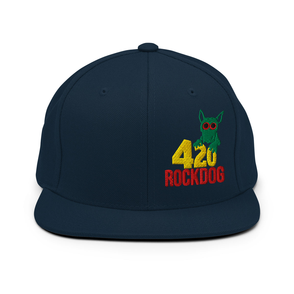 ROCKDOG420 Crew Cap Snapback dark navy front – embroidered 420 ROCKDOG logo, Gravelbike cycling cap Bavaria
