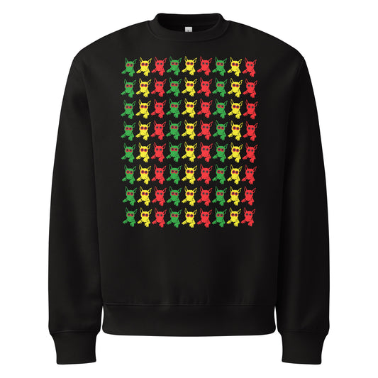 ROCKDOG420 Rastadog Heavyweight Sweatshirt black front – RASTADOG pattern print, MTB streetwear Neufahrn Bavaria

